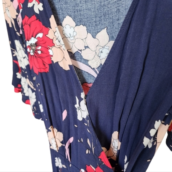 PORTMANS long dress Size 10 navy blue midi 100% viscose - Picture 5 of 12